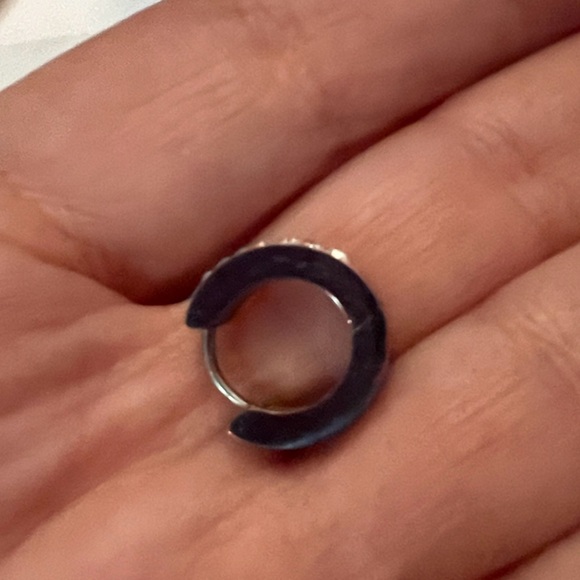 NWOT - Black Tusk Earrings & Stainless Steel Silver Necklace with Huggie & Tusk - Picture 9 of 12